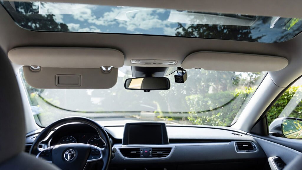 muestra una cámara de vigilancia de coche